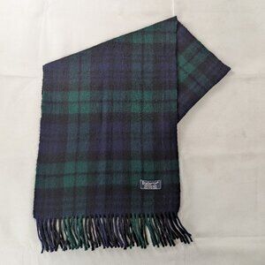 Burberry London Vintage 100% Cashmere Classic Nova Check Green/Blue Scarf